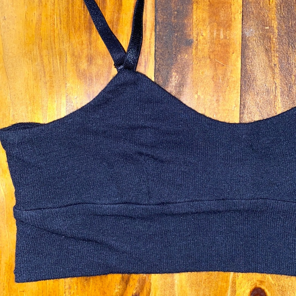 Athleta Well Rested Rib Sleep Bra Black - Picture 6 of 11